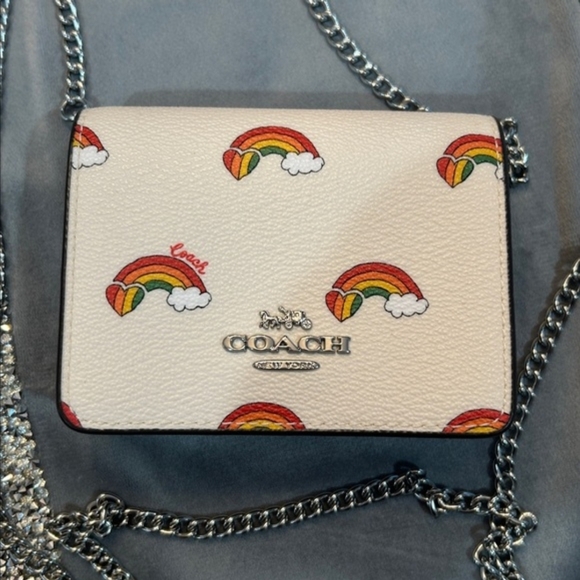 Coach Handbags - Coach PRIDE Rainbow Mini Wallet On Chain